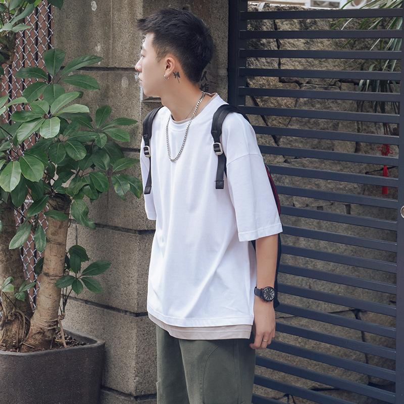 Tシャツ メンズ 重ね着風 半袖Tシャツ トップス クルーネック 半袖 ティーシャツ カジュアル おしゃれ ファッション 夏 代引不可 |  | 25