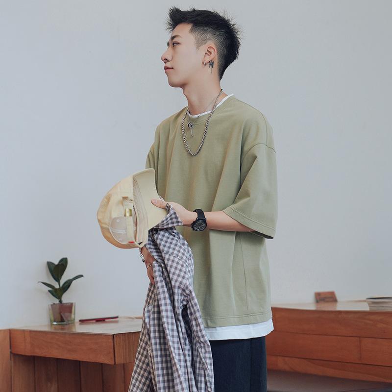 Tシャツ メンズ 重ね着風 半袖Tシャツ トップス クルーネック 半袖 ティーシャツ カジュアル おしゃれ ファッション 夏 代引不可 |  | 08