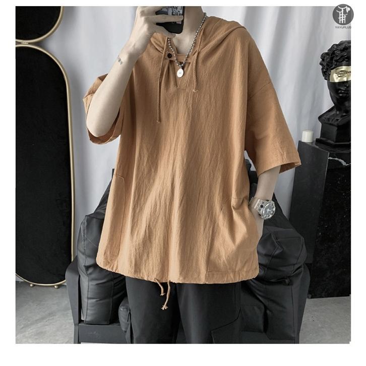 パーカー 半袖パーカー プルオーバー メンズ ゆったり パーカ トップス 無地 トップス カットソー 半袖 肌触り 部屋着 ルームウェア |  | 06