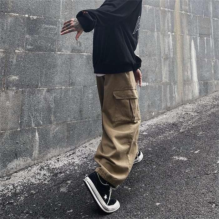 カーゴパンツ 作業着 ワイド ダンスパンツ ワークパンツ メンズ カジュアルパンツ メンズ ボトムス ロングパンツ ゆったり |  | 04