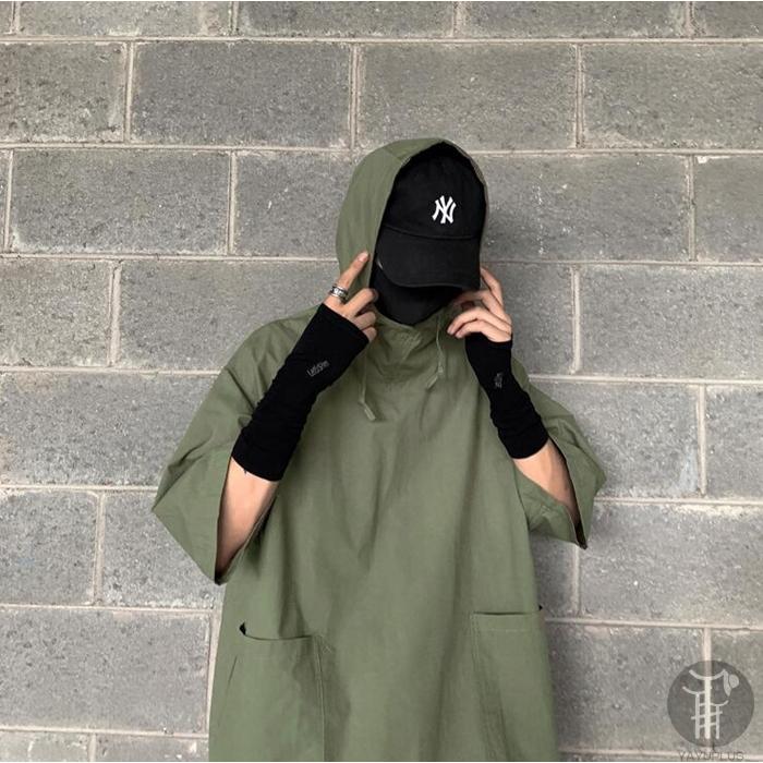 Tシャツ メンズ  五分袖 トップス パーカー 夏 カットソー フード付き Tシャツ ポッケト 軽量 快適 薄手 ブラック アーミーグリーン 代引不可 |  | 03