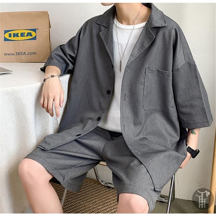 上下セット セットアップ メンズ 半袖 テーラードジャケット サマージャケット アウター ハーフパンツ トップス ボトムス カジュアル おしゃれ 代引不可 |  | 08