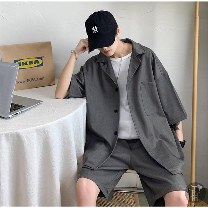 上下セット セットアップ メンズ 半袖 テーラードジャケット サマージャケット アウター ハーフパンツ トップス ボトムス カジュアル おしゃれ 代引不可 |  | 09