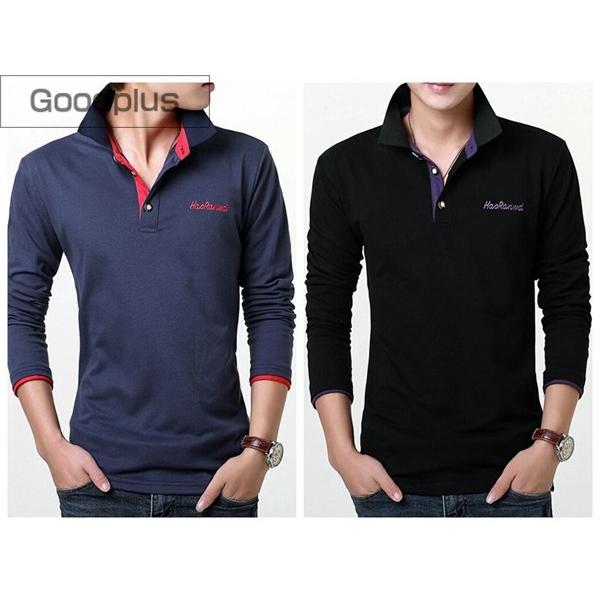 ポロシャツ メンズ シャツ 長袖ポロシャツ トップス バイカラー