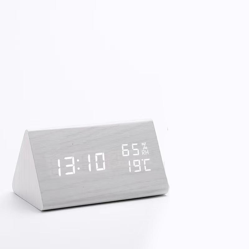 デジタル時計 木目調 置き時計 おしゃれ USB給電式 デジタル LED 光