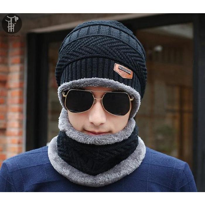 ニット帽 即納 裏起毛 スヌード付き ニットキャップメンズ 男女兼用 帽子 秋冬 送料無料 |  | 10