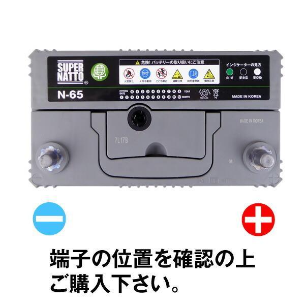SUPER NATTO（スーパーナット） 自動車 バッテリー N-65/75B24L (N-55 