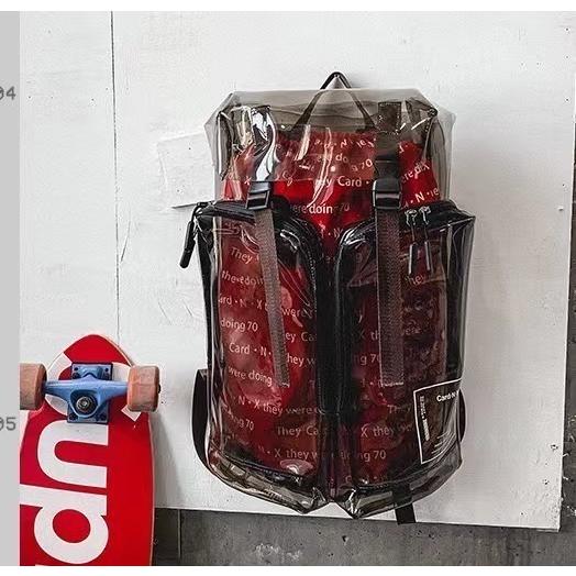 売り切り御免 リュックサック 透明 おしゃれ スケルトン バックパック 内袋付き 大容量 個性的 自転車 スポーツジム お出かけ用 通学 サイクリング 2way 撥水仕様 Materialworldblog Com