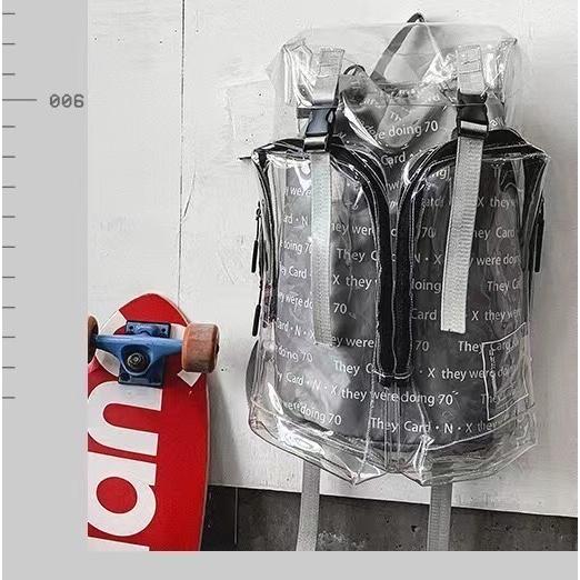 売り切り御免 リュックサック 透明 おしゃれ スケルトン バックパック 内袋付き 大容量 個性的 自転車 スポーツジム お出かけ用 通学 サイクリング 2way 撥水仕様 Materialworldblog Com