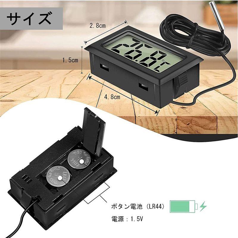 おトク】デジタル 水温計小型 電池付 温度計 防水 ブラック 魚用品 デジタル 水温計小型 電池付 防水 温度計 ブラック
