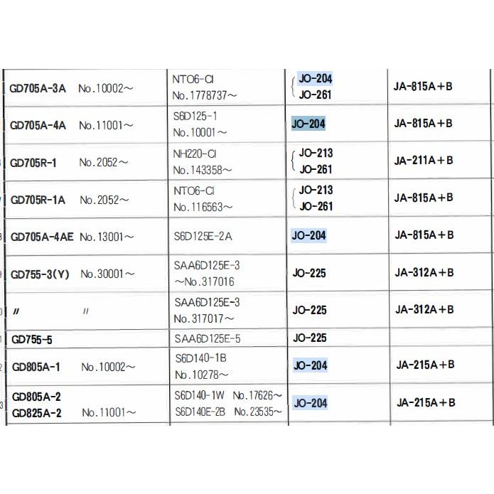 JO-204 コマツ モーターグレーダー DG705 DG805 の一部 ユニオン製 品番要確認 オイルエレメント オイルフィルター 産業機械用｜goodradinet1｜03