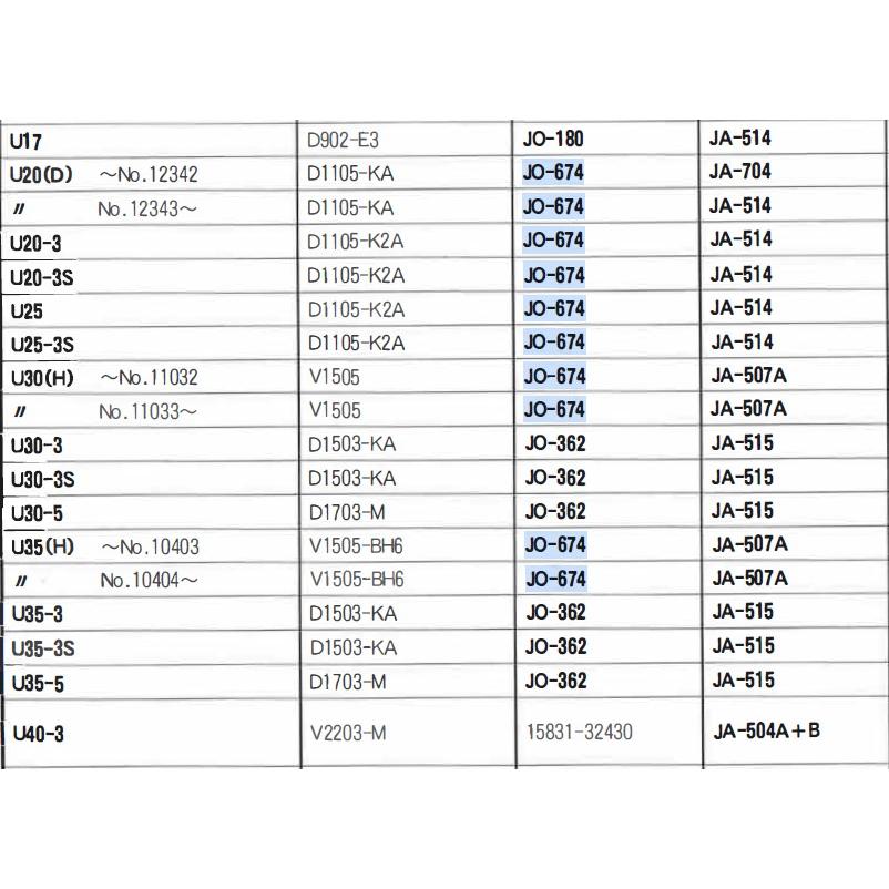 JO-674 クボタ ミニバックホー ショベル KH012 KH021 RX201 JO-674 クボタ ミニバックホー ショベル KH012 KH021 RX201