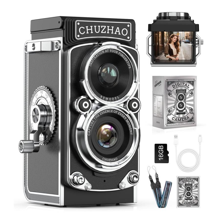 Color:ブラック CHUZHAO ミニレトロカメラ: 1080Pミニレトロデジタル