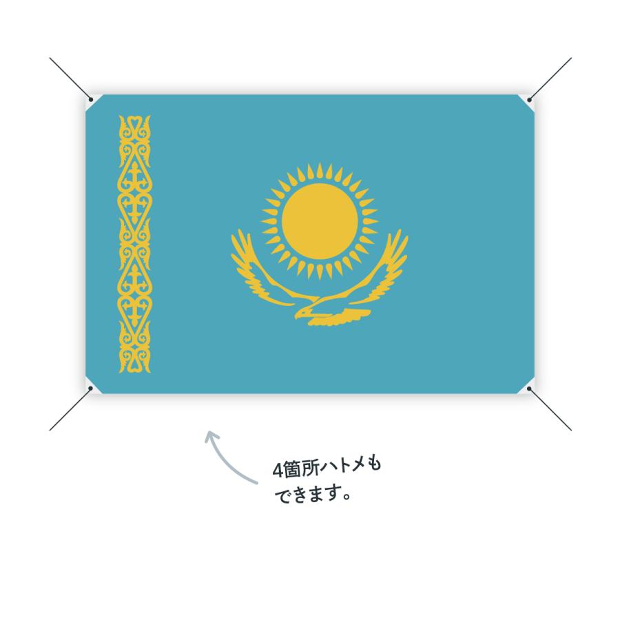 デニス・テンさん直筆サイン入りカザフスタン国旗 カザフスタン共和国 国旗 W150cm H100cm : のぼり旗 グッズプロ - 通販