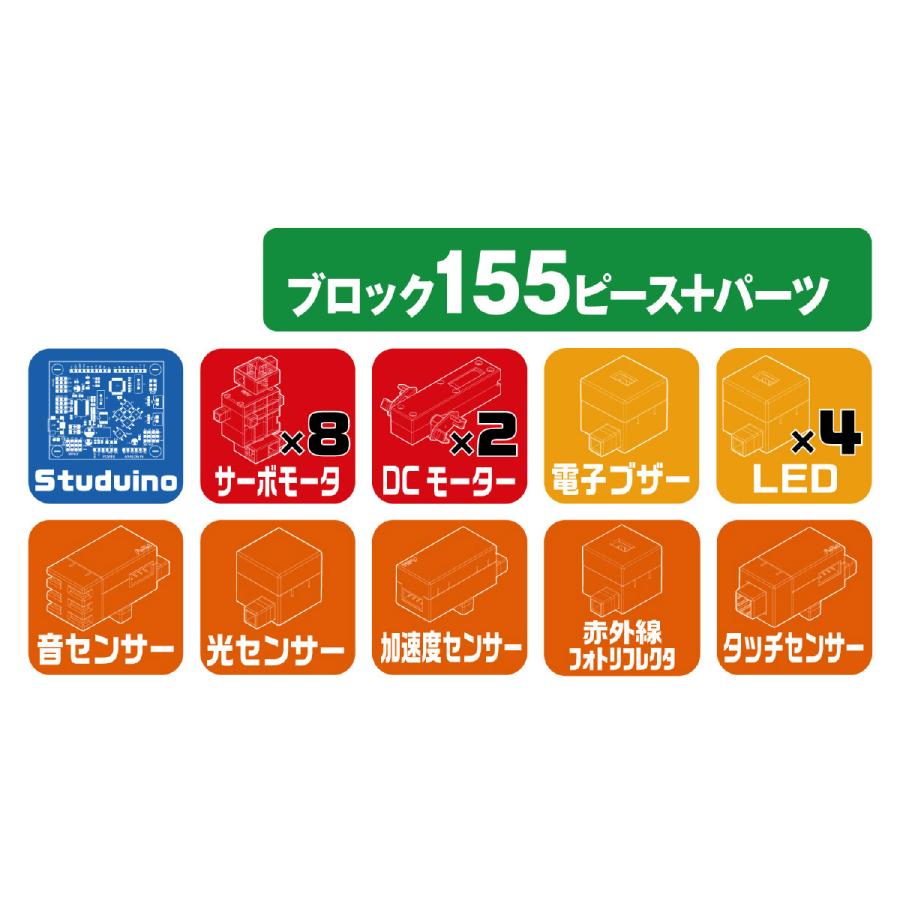 Artecブロックアーテックロボ アドバンス 1， センサー接続コード スタディーノ ロボット用LED 緑 cm