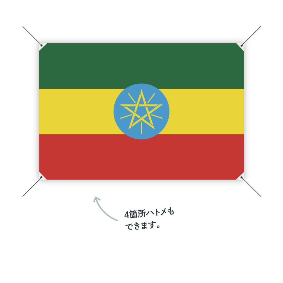 エチオピア連邦民主共和国 国旗 W75cm H50cm : のぼり旗 グッズプロ