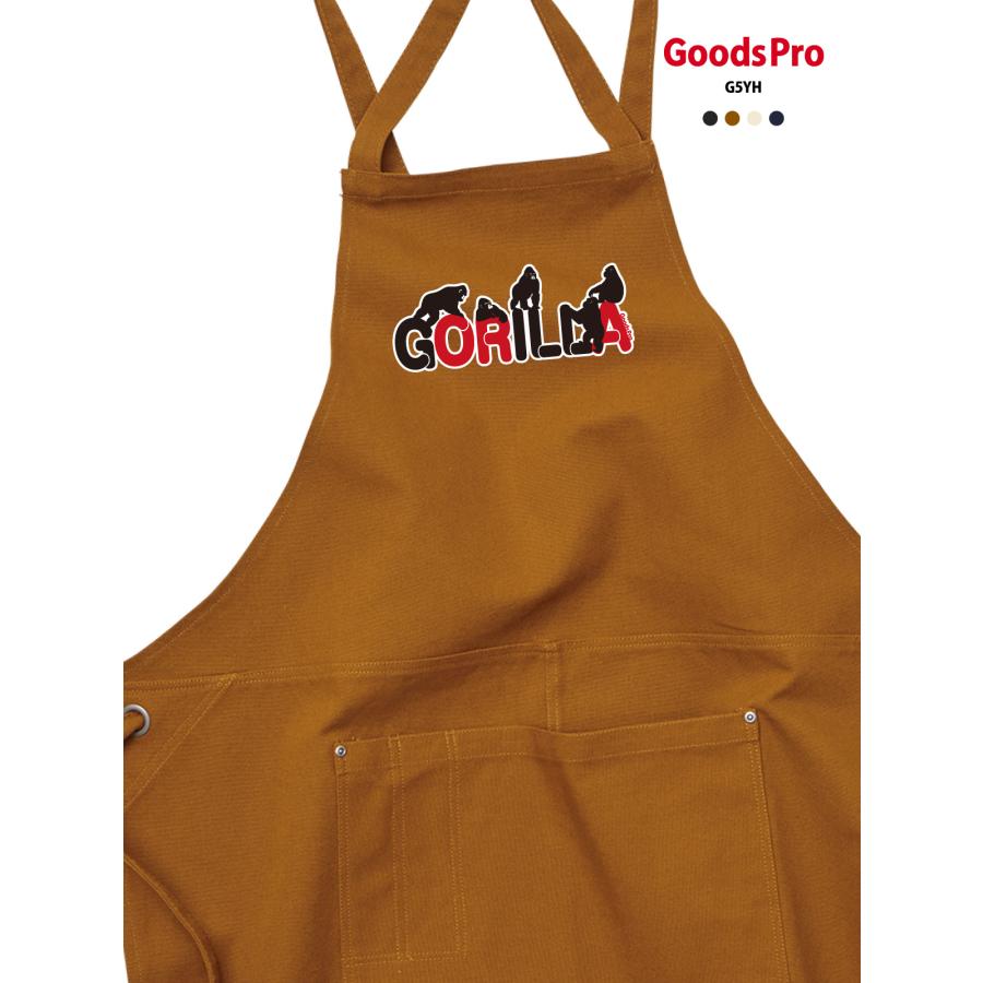 ゴリラまみれ GORILLA】12.2oz ヘヴィーキャンバス エプロン デザイン
