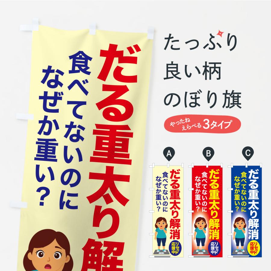 のぼり旗 だる重太り解消・食べ過ぎ・体重増加・体重リセット | 