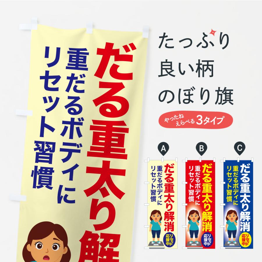 のぼり旗 だる重太り解消・食べ過ぎ・体重増加・体重リセット | 