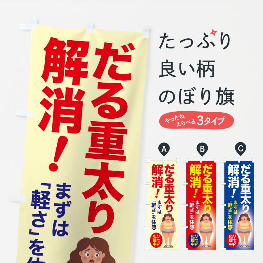 のぼり旗 だる重太り解消・食べ過ぎ・体重増加・体重リセット | 