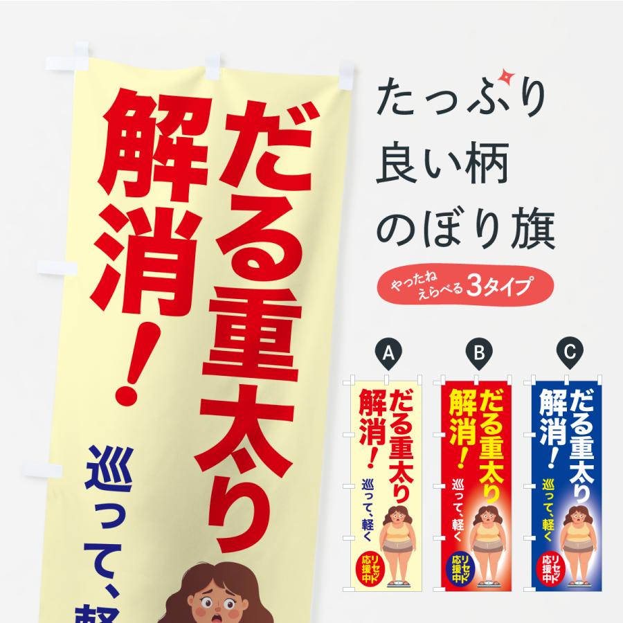 のぼり旗 だる重太り解消・食べ過ぎ・体重増加・体重リセット | 
