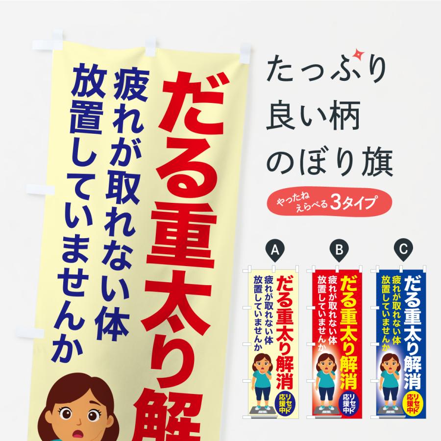 のぼり旗 だる重太り解消・食べ過ぎ・体重増加・体重リセット | 