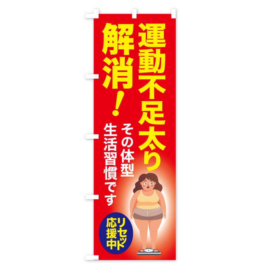 のぼり旗 運動不足太り解消・食べ過ぎ・体重増加・体重リセット |  | 02