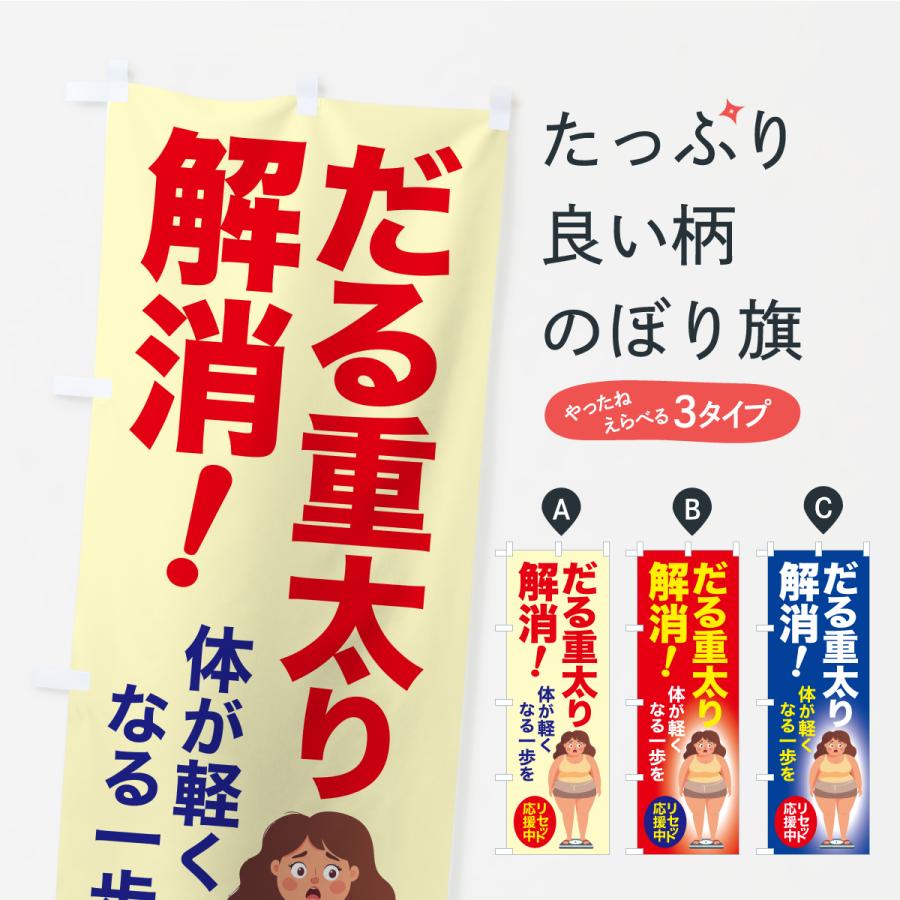 のぼり旗 だる重太り解消・食べ過ぎ・体重増加・体重リセット | 