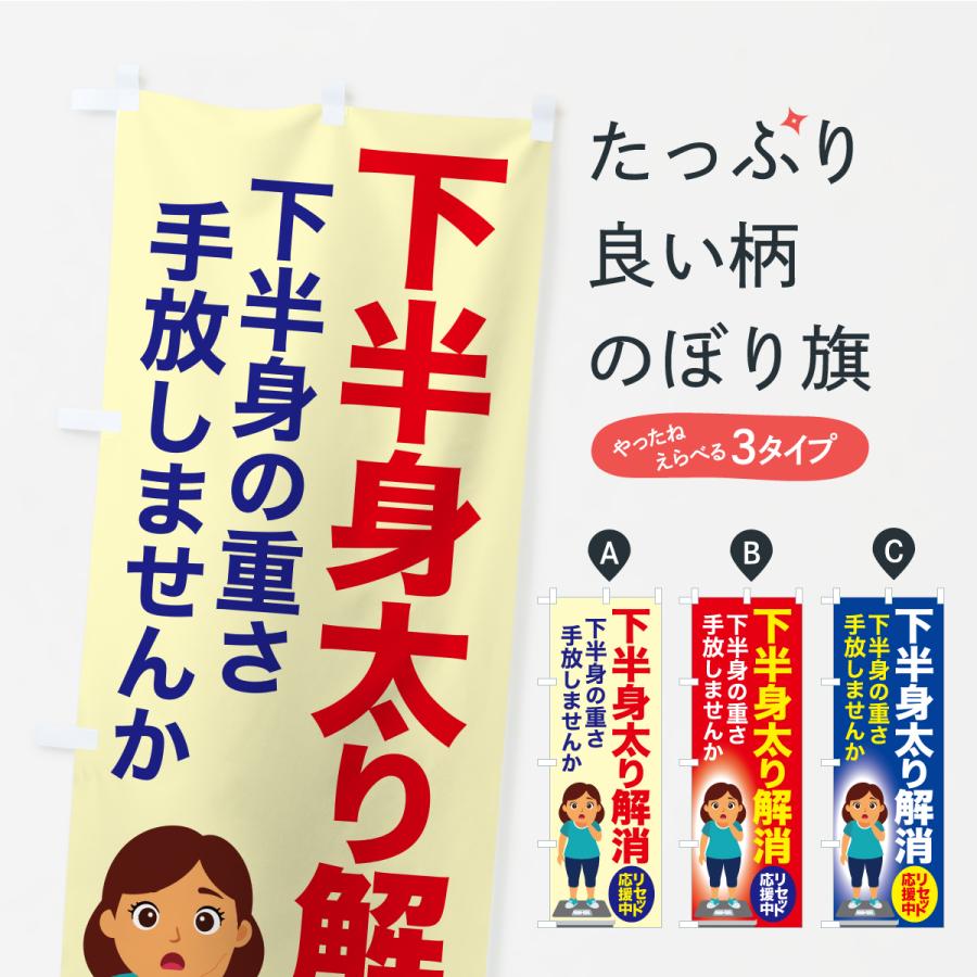 のぼり旗 下半身太り解消・食べ過ぎ・体重増加・体重リセット | 