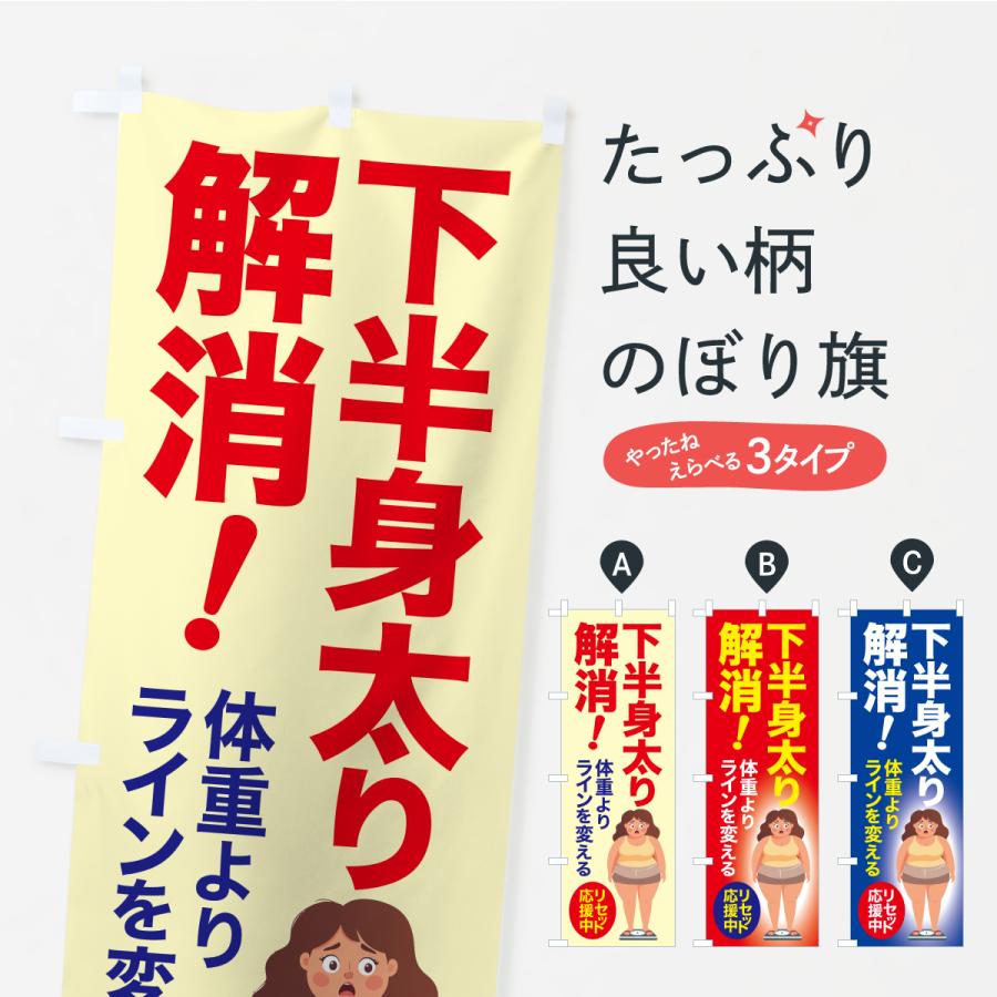 のぼり旗 下半身太り解消・食べ過ぎ・体重増加・体重リセット | 