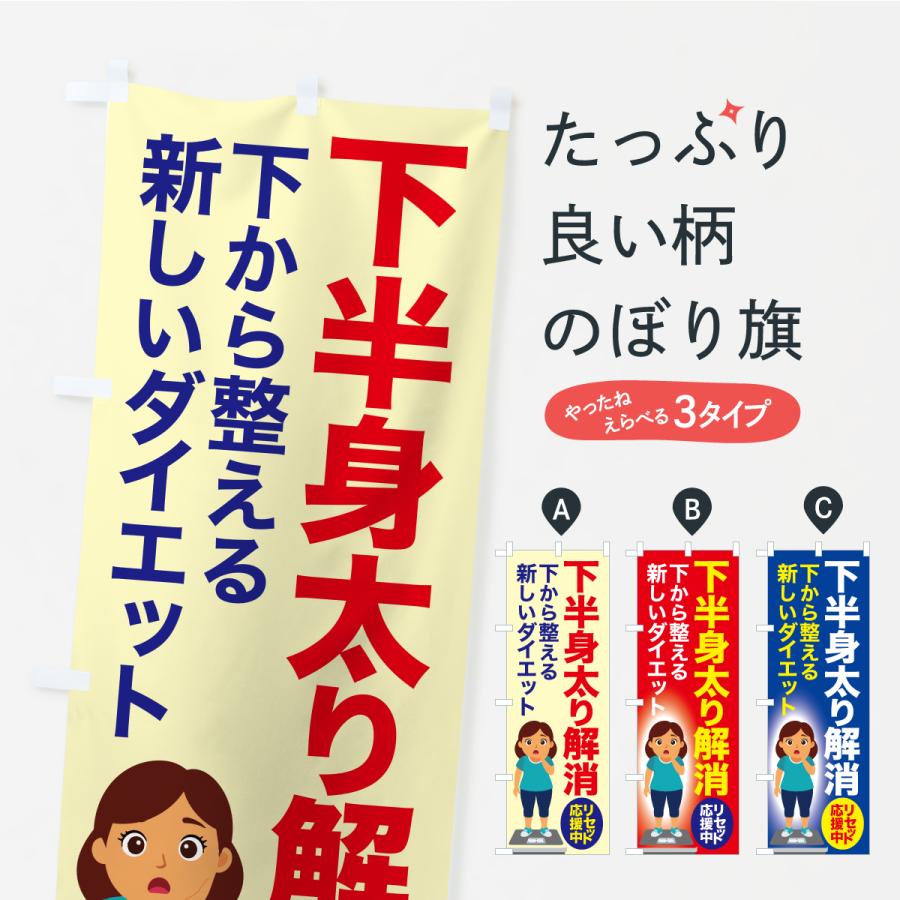 のぼり旗 下半身太り解消・食べ過ぎ・体重増加・体重リセット | 