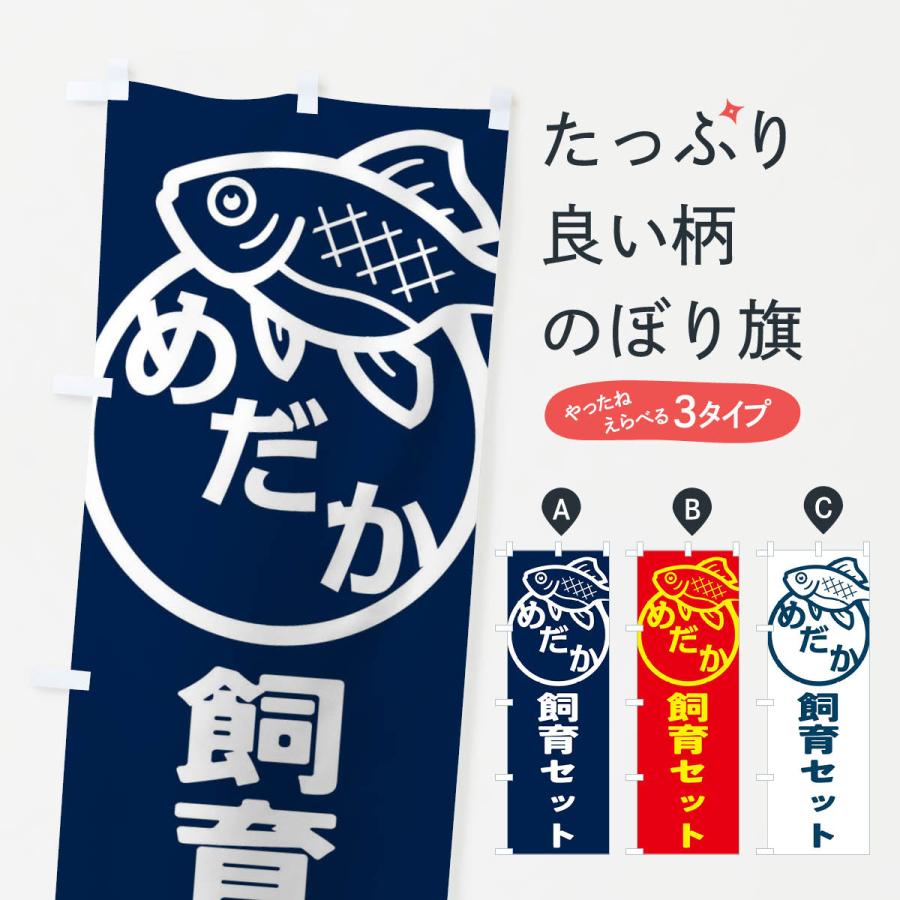 のぼり旗 めだか・飼育セット・アクアリウム・メダカ | 