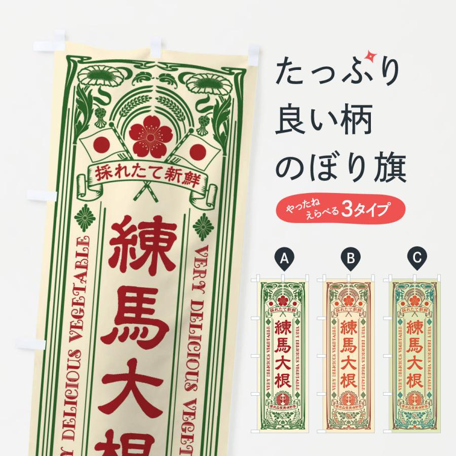 のぼり旗 練馬大根・レトロ風 | 