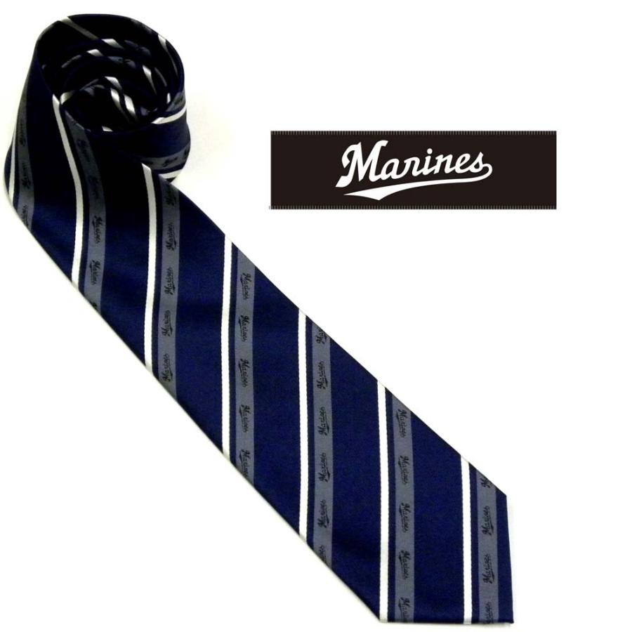 新品 送料無料 プロ野球球団ネクタイ 千葉ロッテマリーンズ ネクタイ Mロゴ ネイビーストライプ 199 Www Gothamgazette Com