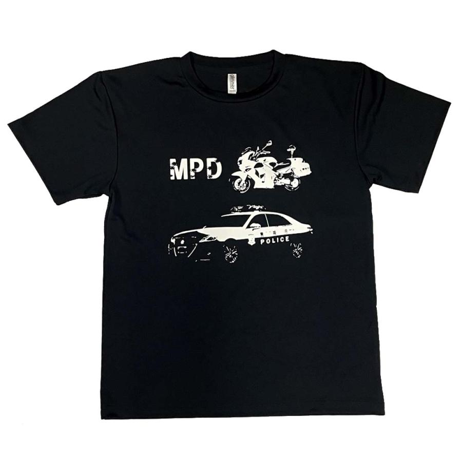 警察 アパレル POLICE mpd白バイ&パトカー MサイズドライTシャツ ドラマ映画撮影小道具A324｜goods1｜02