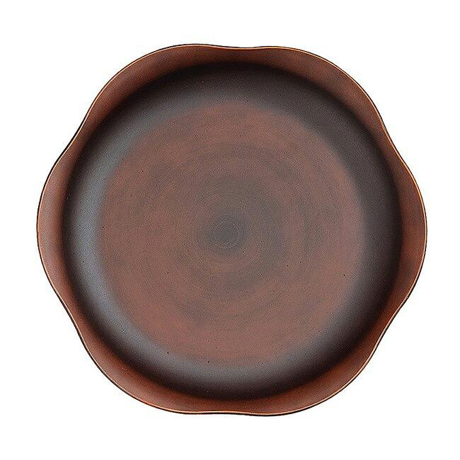  JASANN クリスマス 飾り皿　ダークブラウン色 宮本産業 皿 シー 花 プレート L ダークブラウン 26.8×26.8×2.7cm
