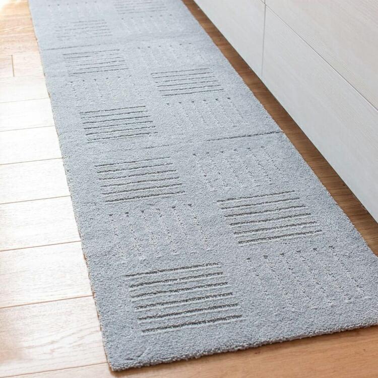 オカ キッチンマット ピタプラス ブリック 日本製 グレー 約45×60cm