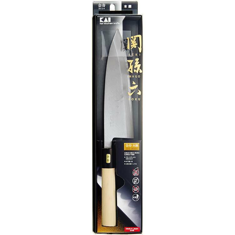 貝印　関孫六 金寿本鋼 和包丁 出刃 180mm AK-5218 未使用　箱潰れ 貝印 KAI 包丁 関孫六 金寿 本鋼 出刃 180mm 片刃 右利き 日本製