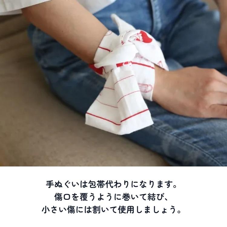 宮本 手ぬぐい 泉紅梅 心得手ぬぐい 防災の心得 日本製 ホワイト 約34
