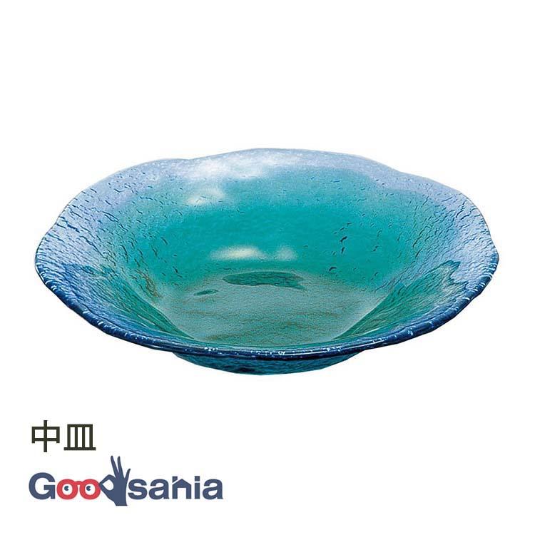 東洋佐々木ガラス 珊瑚の海 中皿 日本製 WA3308 約φ18×H3.8cm ブルー
