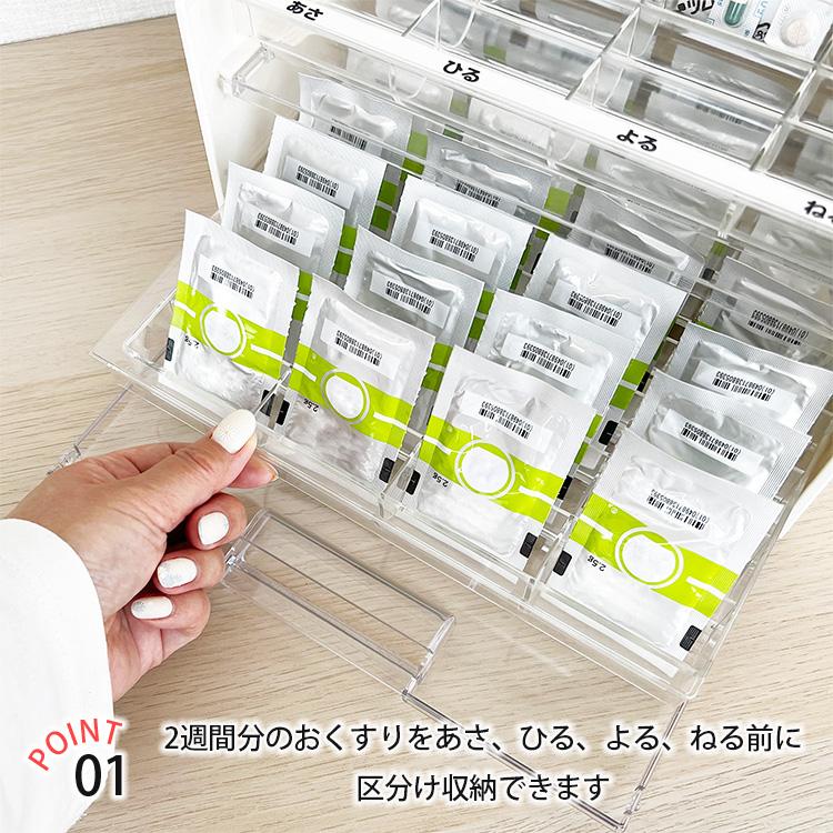 シンコハンガー 小物収納 ライフエイド くすり整理収納 2週間ケース 約