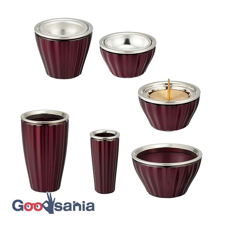 モダン仏具 6点セット ロメオ ワイン 3.0寸 3243050-2 : Goodsania 