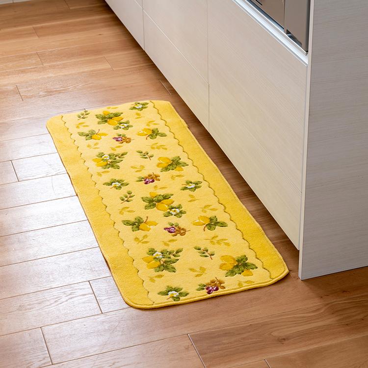 オカ キッチンマット プロヴァンスシエル 約45×120cm 日本製 イエロー