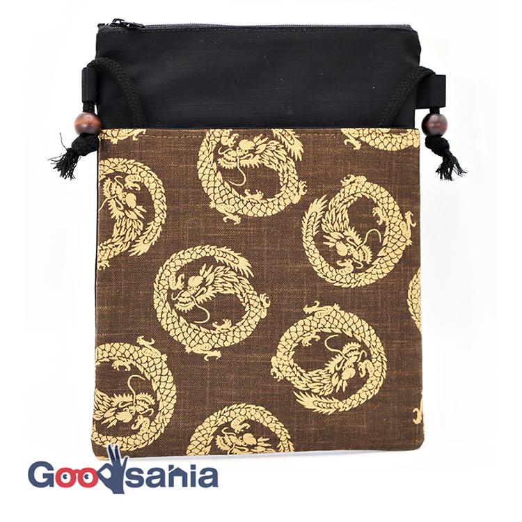 ショルダーバッグ 龍 （日本製） 和柄金襴【ハンドメイド】がま口