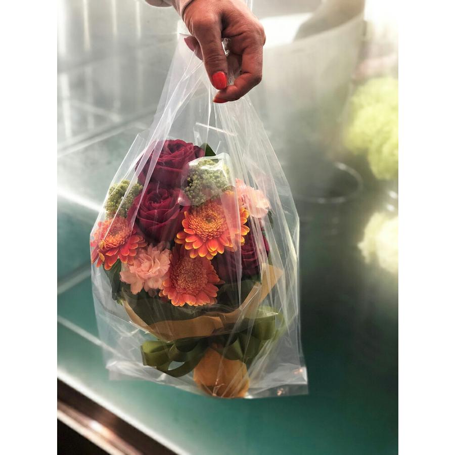 ハウスホールドジャパン ポリ袋 取っ手付き レジ袋 厚手 透明 45×55cm