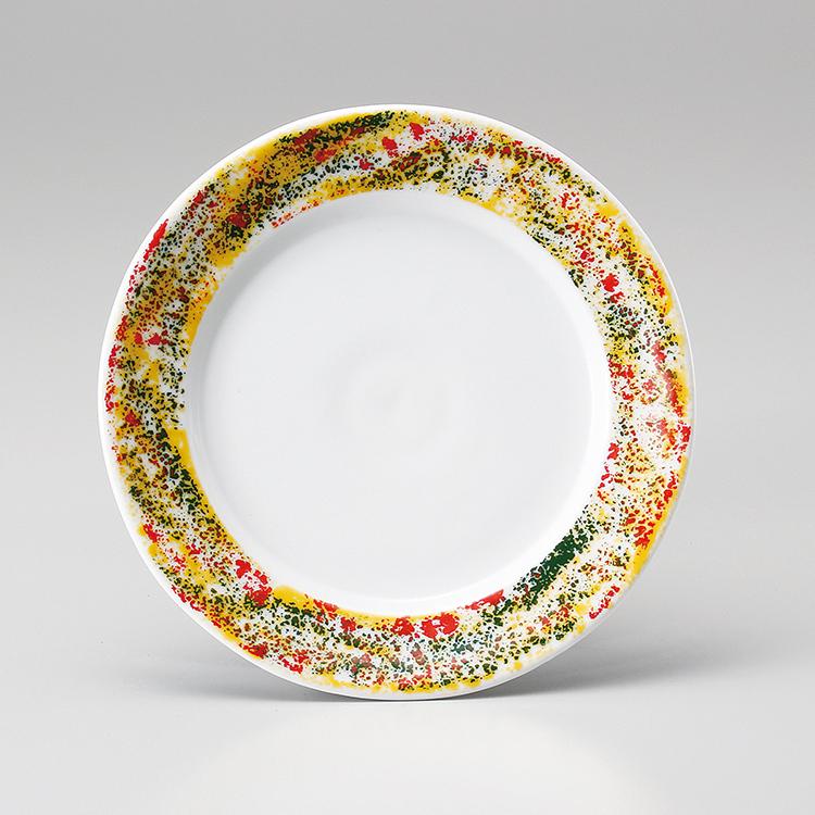 アウトレット ヤマサ坂井陶器 宗峰窯 皿 釉上 色彩 7.5 φ22.2×2.7cm