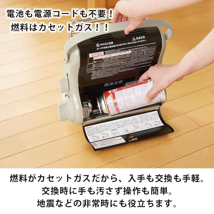 岩谷産業 カセットガスストーブ マイ暖III ポータブルタイプ 約31.2×22.2×39cm アイボリー CB-STV-MYD3の画像