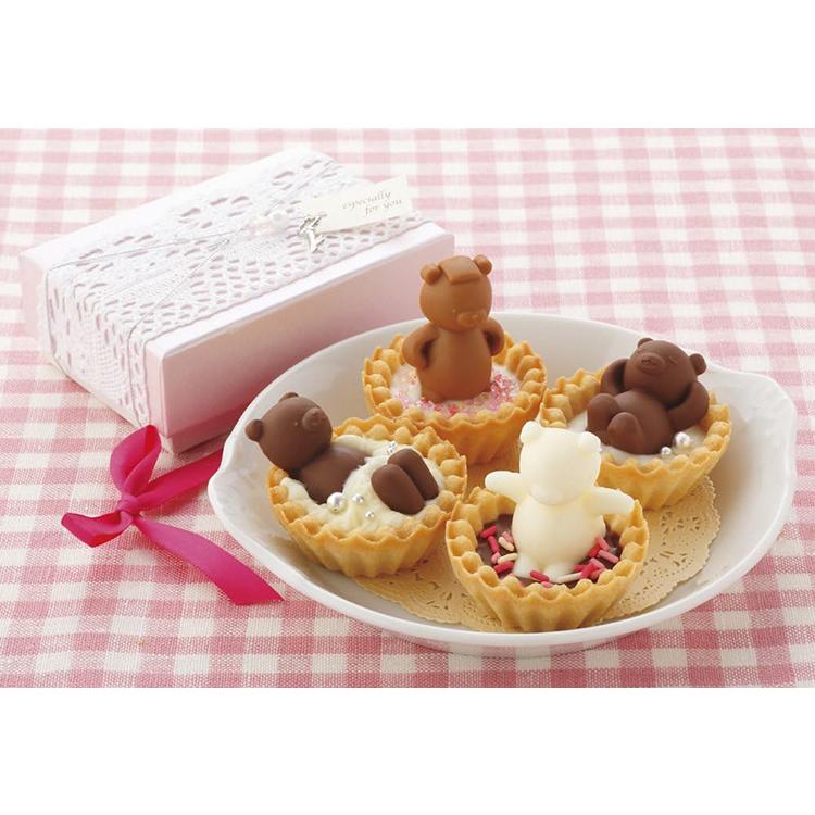 貝印 KAI クックパッド タルトカップでお風呂チョコ型 クマ 約18×14