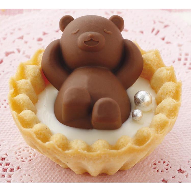 貝印 KAI クックパッド タルトカップでお風呂チョコ型 クマ 約18×14