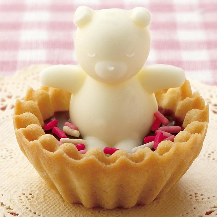 貝印 KAI クックパッド タルトカップでお風呂チョコ型 クマ 約18×14